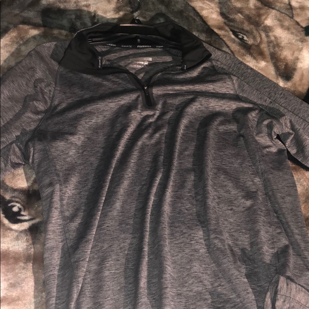 Russell training fit Grey pullover half zip